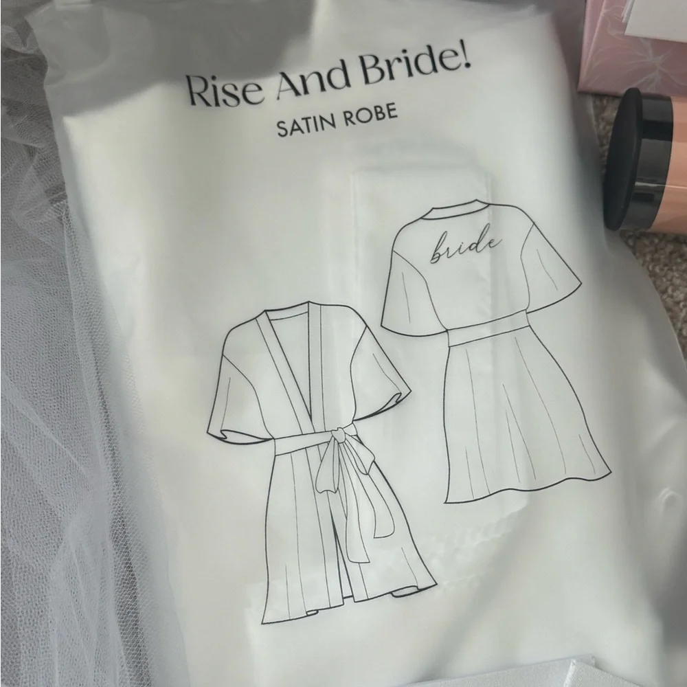 Bridal Satin Robe and Accessories Set - Picture 2 of 6